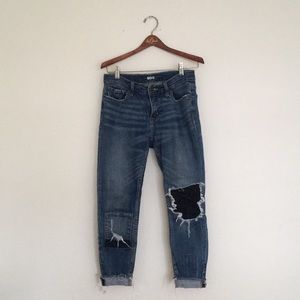 Jeans with rips and patches